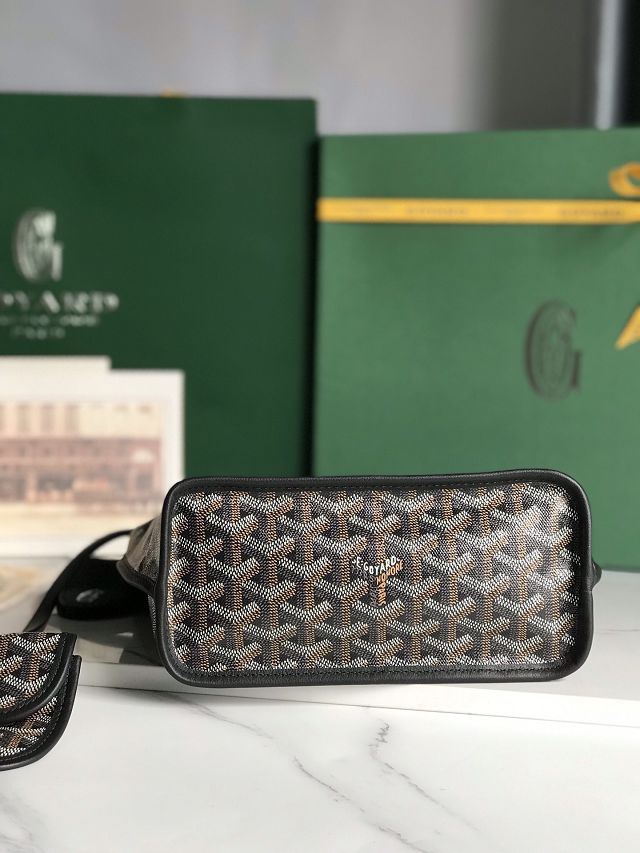 Goyard original calfskin&canvas reversible anjou mini bag GY0084 black