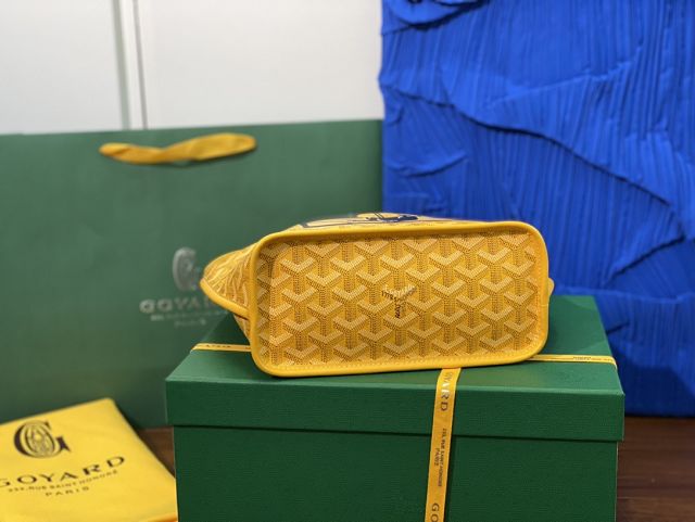 Goyard original calfskin&canvas reversible anjou mini bag GY0084 yellow