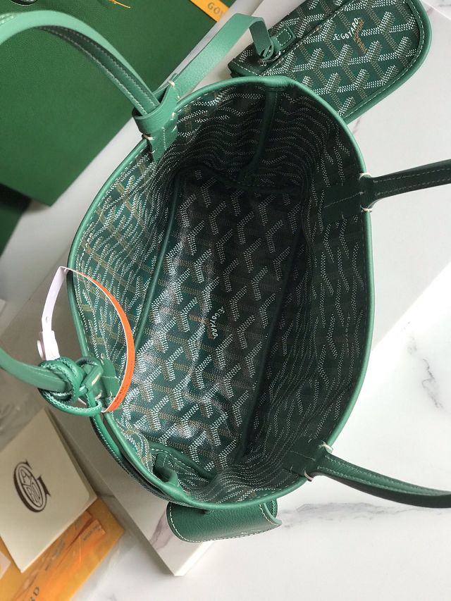 Goyard original calfskin&canvas reversible anjou mini bag GY0086 green