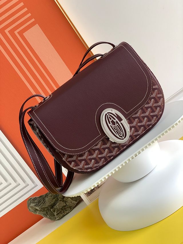 Goyard original calfskin&canvas saint honore 233 bag GY0077 burgundy