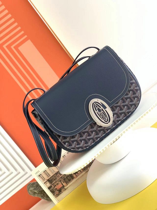 Goyard original calfskin&canvas saint honore 233 bag GY0077 navy blue