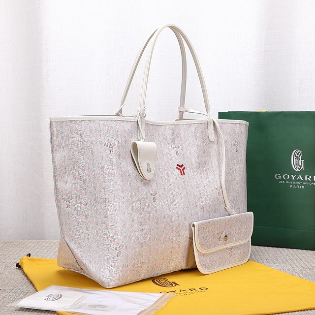 Goyard original canvas saint louis GM bag GY0079 white&pink