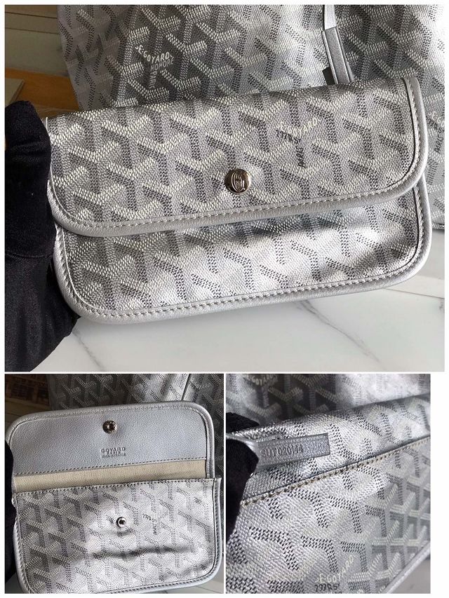 Goyard original canvas saint louis GM bag GY0083 silver