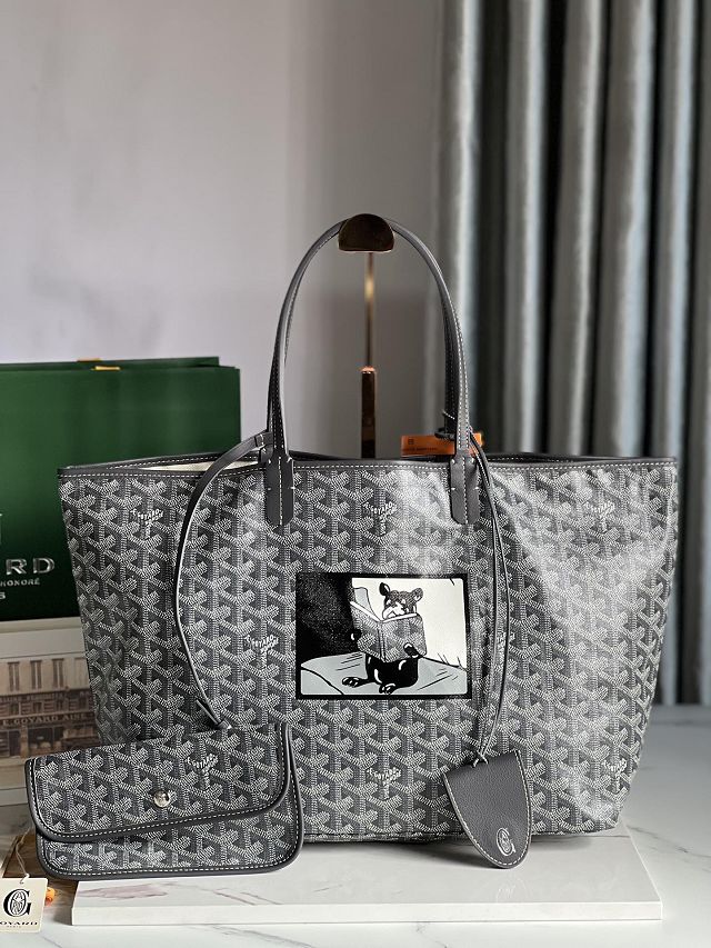 Goyard original canvas saint louis GM bag GY0081 grey