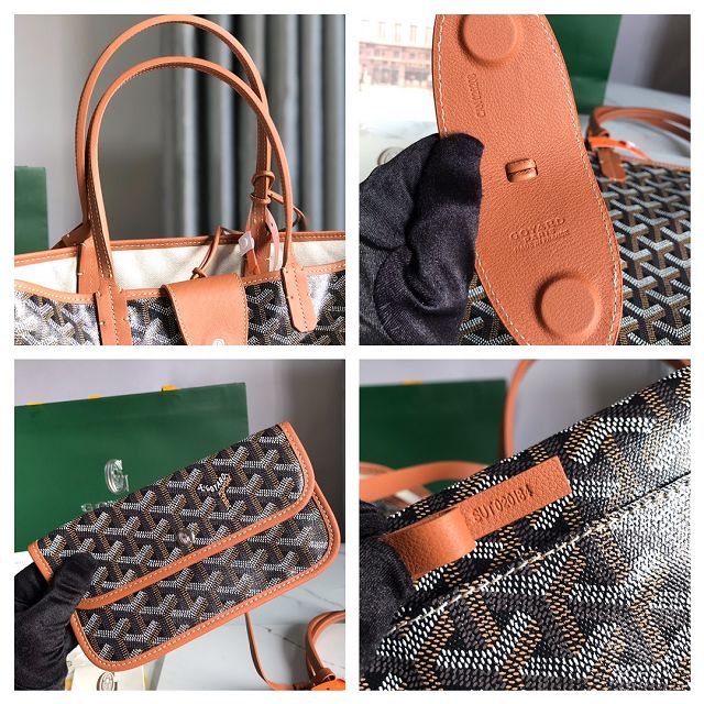 Goyard original canvas saint louis PM bag GY0082 black&brown