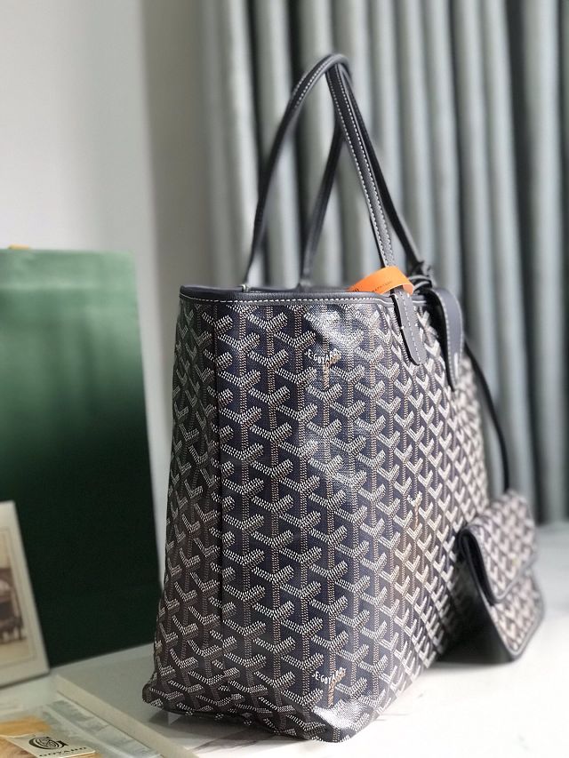 Goyard original canvas saint louis PM bag GY0082 navy blue