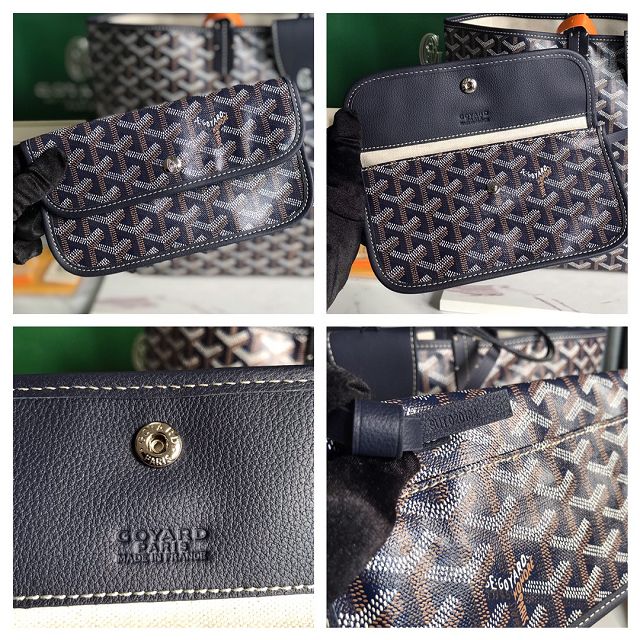 Goyard original canvas saint louis PM bag GY0082 navy blue