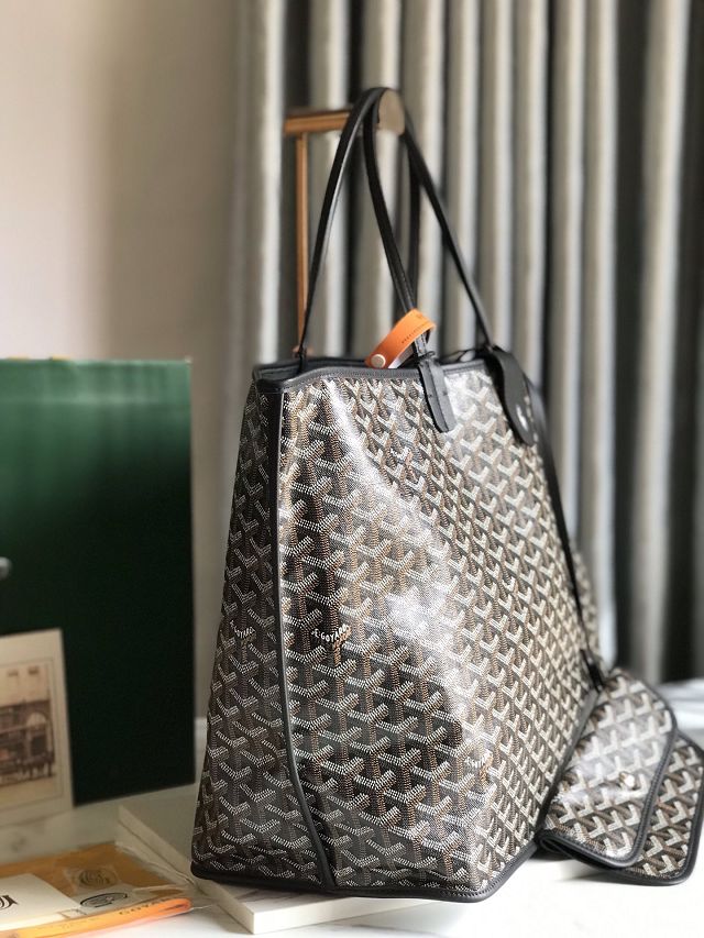 Goyard original calfskin&canvas reversible anjou GM bag GY0088 black