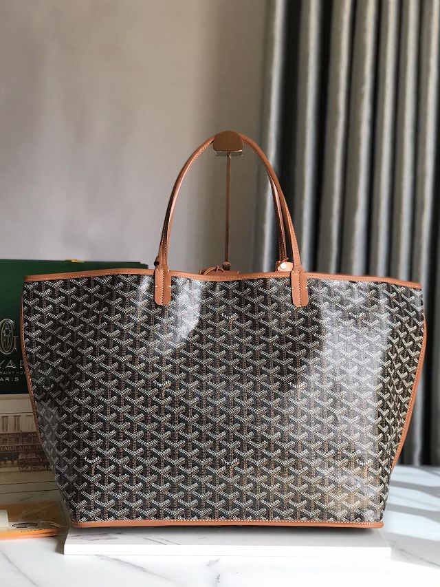 Goyard original calfskin&canvas reversible anjou GM bag GY0088 black&brown