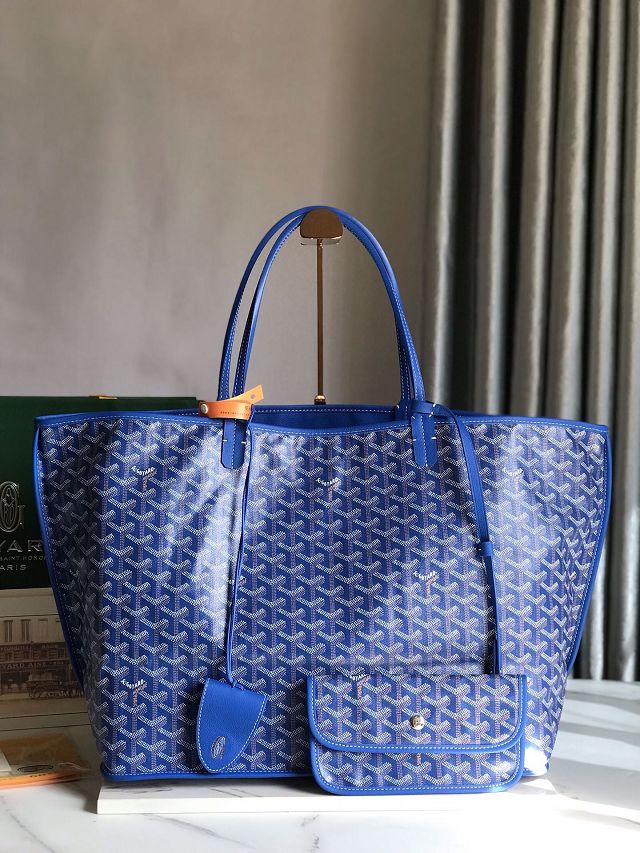 Goyard original calfskin&canvas reversible anjou GM bag GY0088 blue