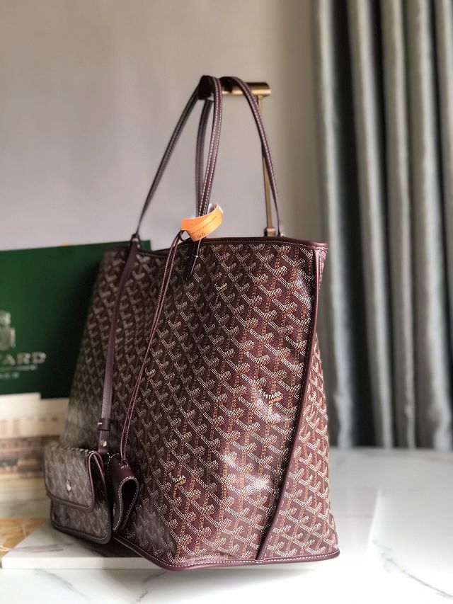 Goyard original calfskin&canvas reversible anjou GM bag GY0088 burgundy