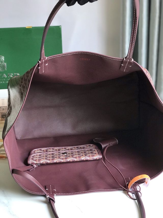 Goyard original calfskin&canvas reversible anjou GM bag GY0088 burgundy