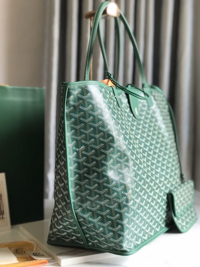 Goyard original calfskin&canvas reversible anjou GM bag GY0088 green