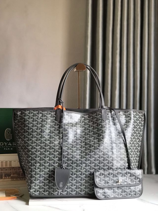 Goyard original calfskin&canvas reversible anjou GM bag GY0088 grey