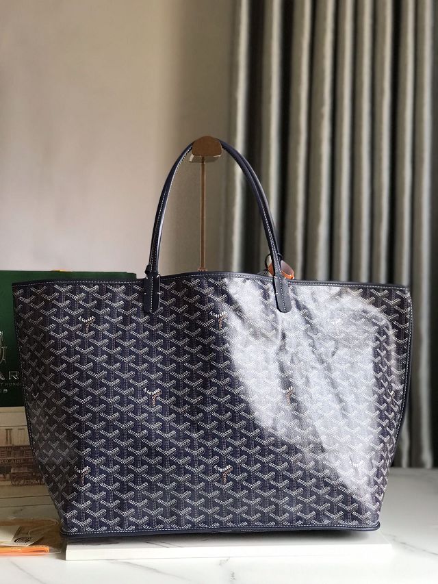 Goyard original calfskin&canvas reversible anjou GM bag GY0088 navy blue