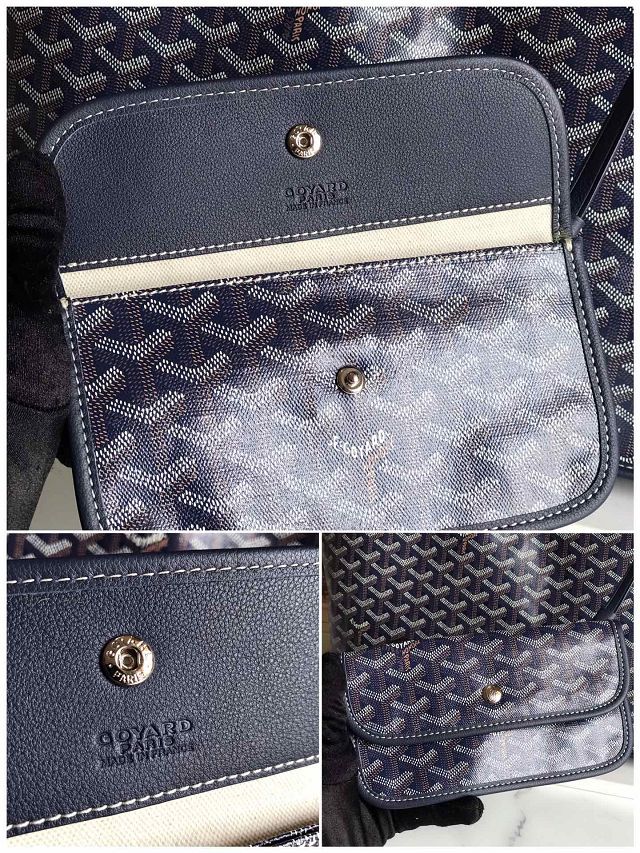 Goyard original calfskin&canvas reversible anjou GM bag GY0088 navy blue