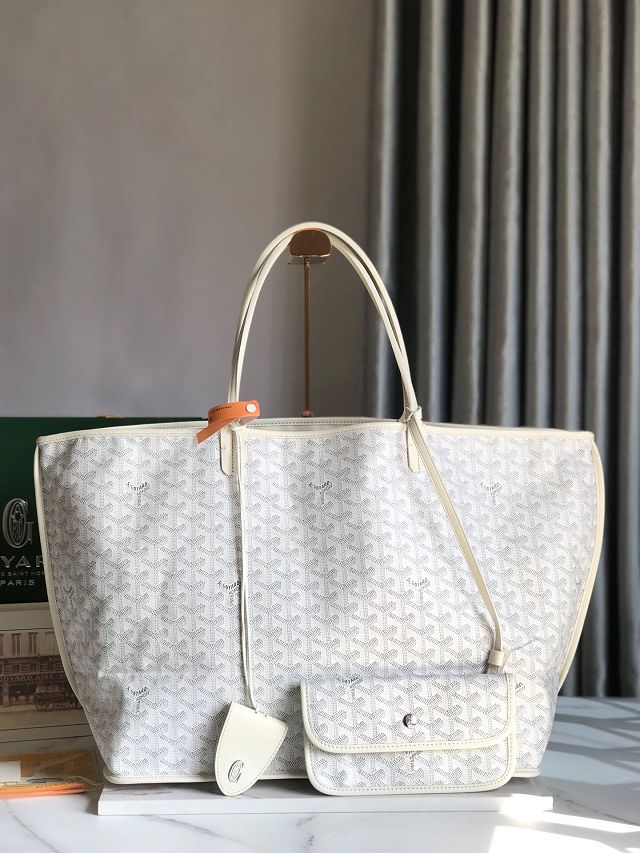 Goyard original calfskin&canvas reversible anjou GM bag GY0088 white	