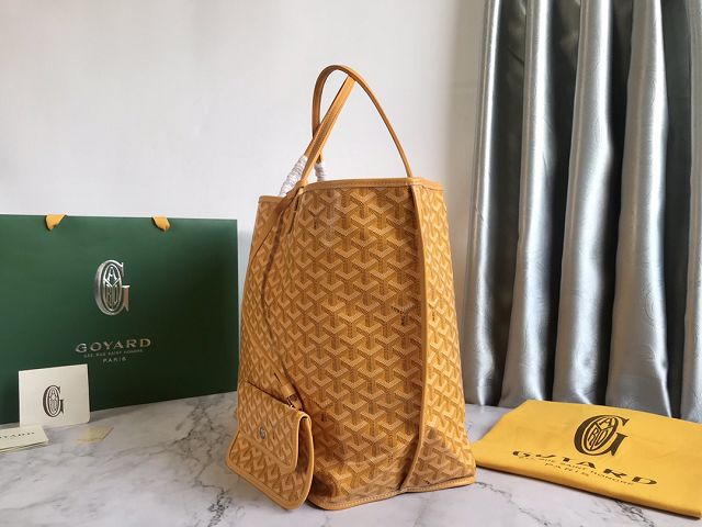 Goyard original calfskin&canvas reversible anjou GM bag GY0088 yellow