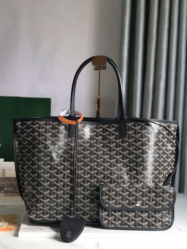 Goyard original calfskin&canvas reversible anjou PM bag GY0087 black