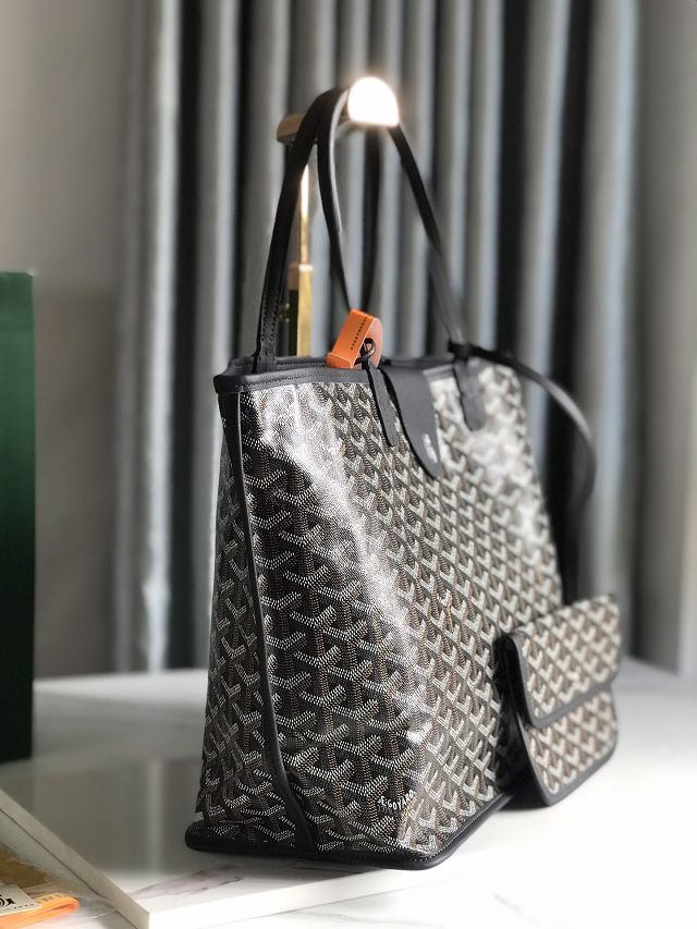 Goyard original calfskin&canvas reversible anjou PM bag GY0087 black