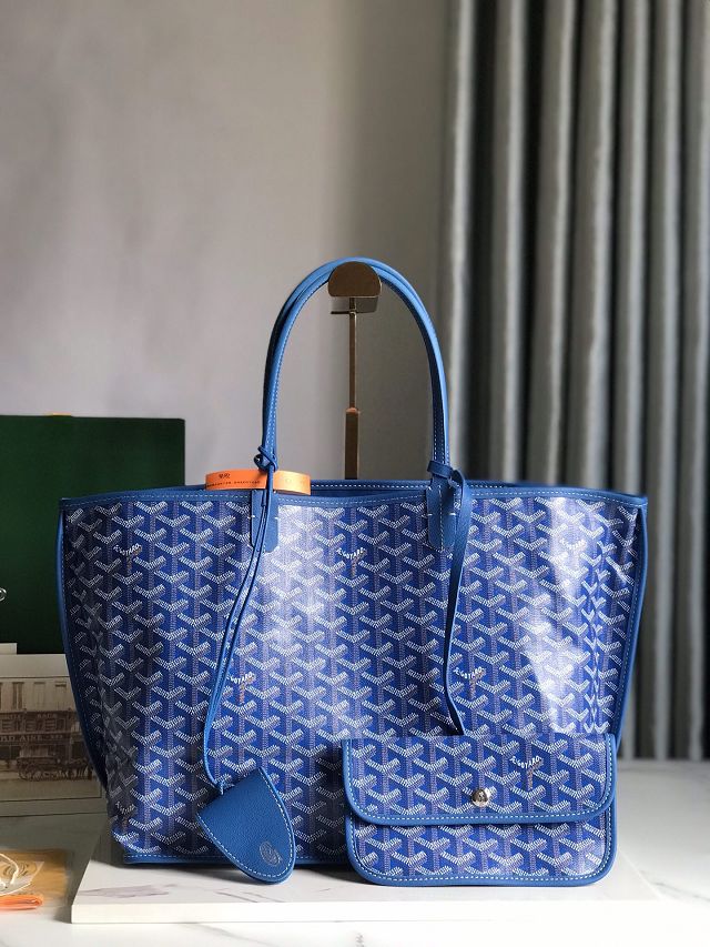 Goyard original calfskin&canvas reversible anjou PM bag GY0087 blue