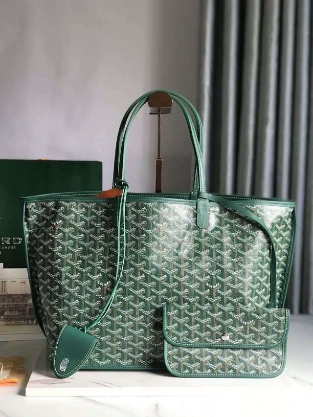 Goyard original calfskin&canvas reversible anjou PM bag GY0087 green