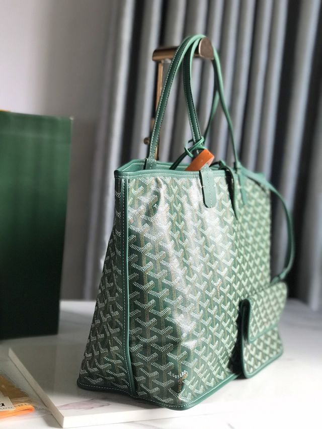 Goyard original calfskin&canvas reversible anjou PM bag GY0087 green