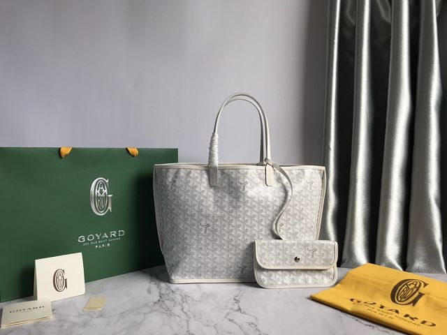 Goyard original calfskin&canvas reversible anjou PM bag GY0087 white