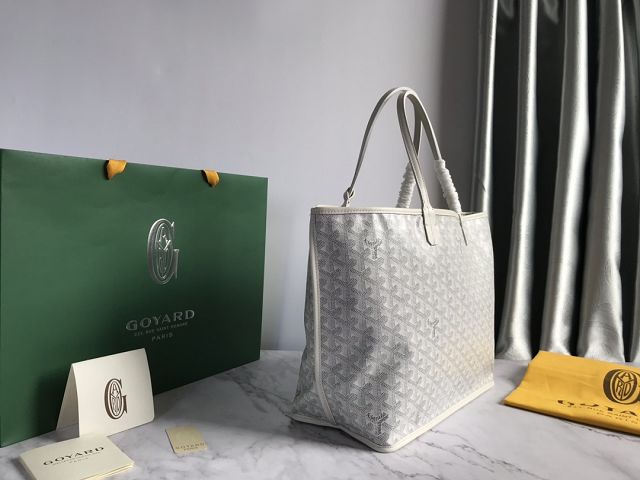 Goyard original calfskin&canvas reversible anjou PM bag GY0087 white