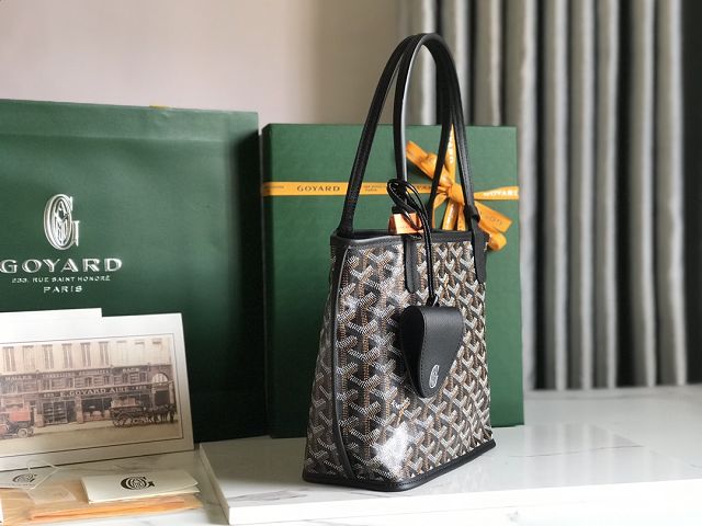 Goyard original calfskin&canvas reversible anjou mini bag GY0086 black