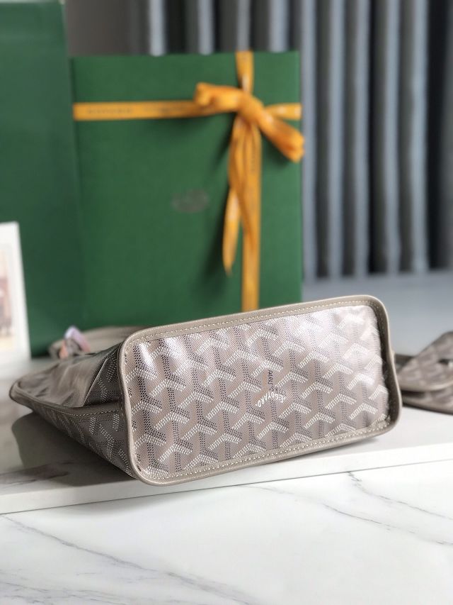 Goyard original calfskin&canvas reversible anjou mini bag GY0086 grey