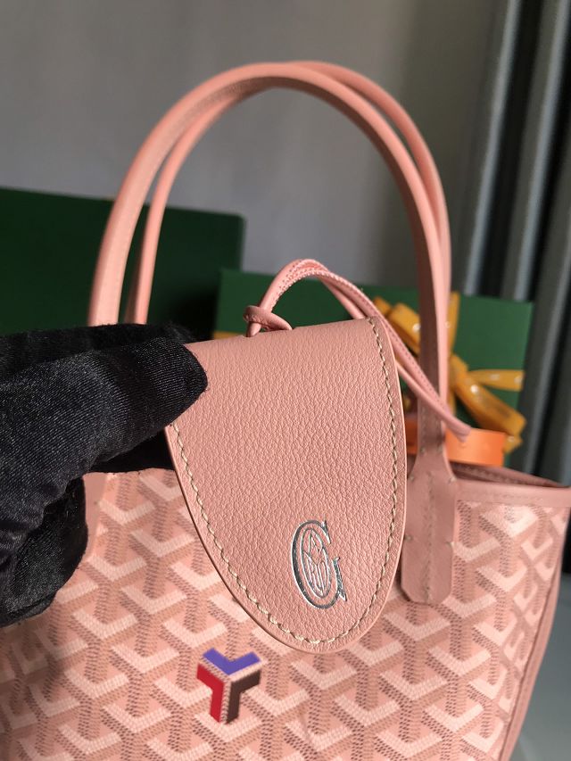 Goyard original calfskin&canvas reversible anjou mini bag GY0086 pink