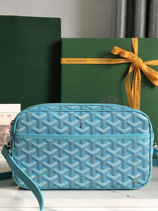 Goyard original canvas cap vert bag GY0015 sky blue