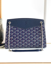 Goyard original canvas rouette structure PM bag GY0092 navy blue