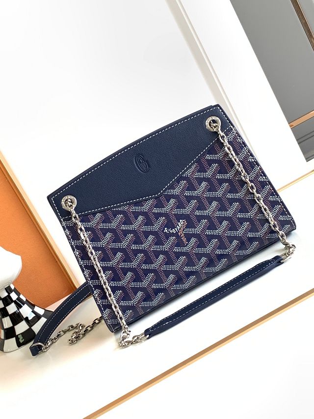 Goyard original canvas rouette structure mini bag GY0093 navy blue