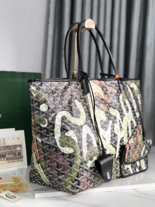 Goyard original canvas saint louis GM bag GY0090 black&green