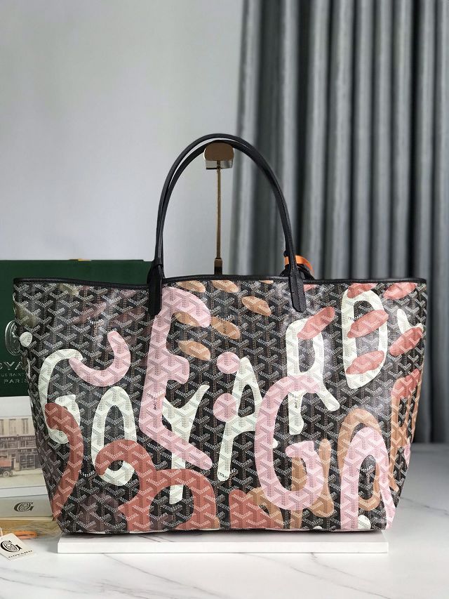 Goyard original canvas saint louis GM bag GY0090 black&pink