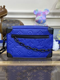 Louis vuitton original calfskin mini soft trunk M82558 blue