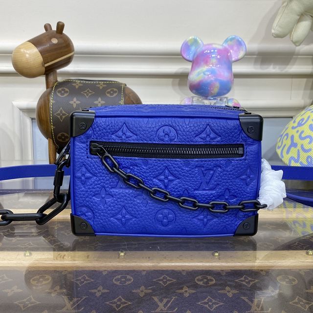 Louis vuitton original calfskin mini soft trunk M82558 blue