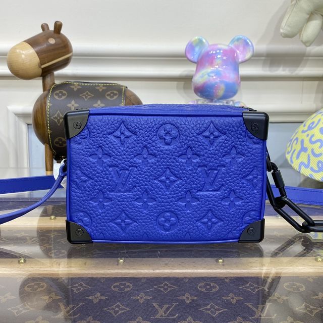 Louis vuitton original calfskin mini soft trunk M82558 blue