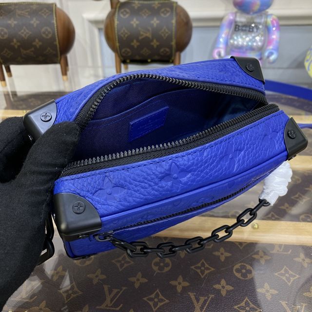 Louis vuitton original calfskin mini soft trunk M82558 blue