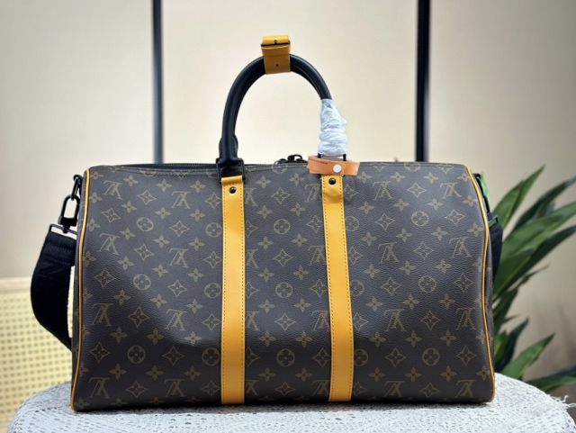 Louis vuitton original monogram canvas keepall 50 M46704 yellow