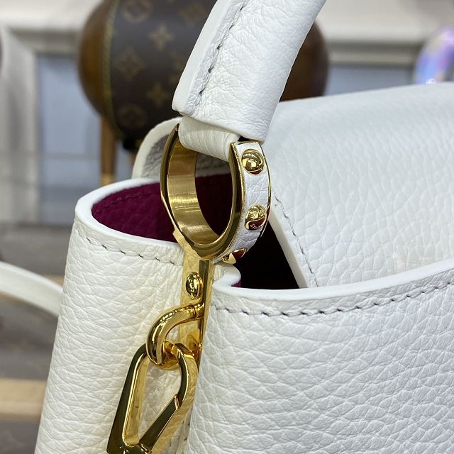 Louis vuitton original calfskin capucines mini handbag M22606 white