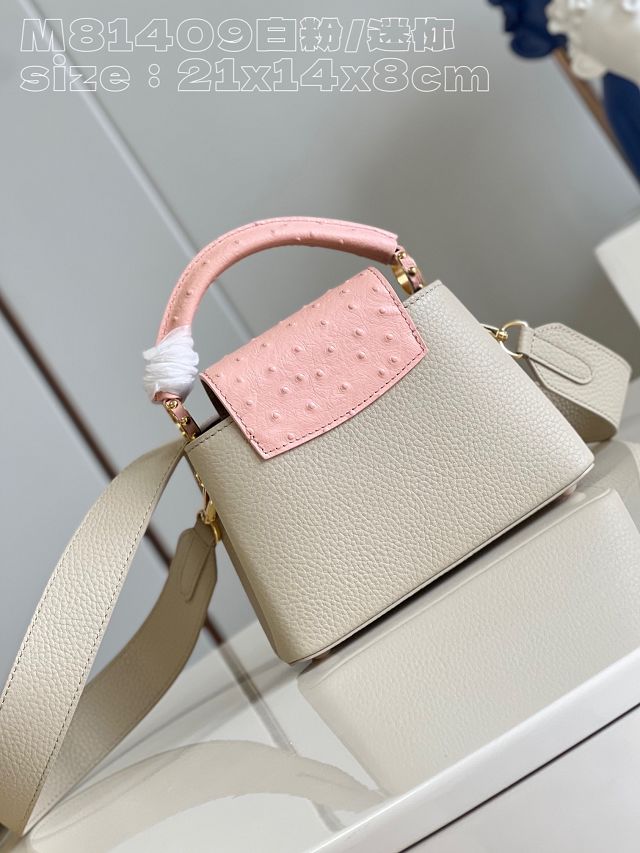 Louis vuitton original calfskin capucines mini handbag M48865 cream