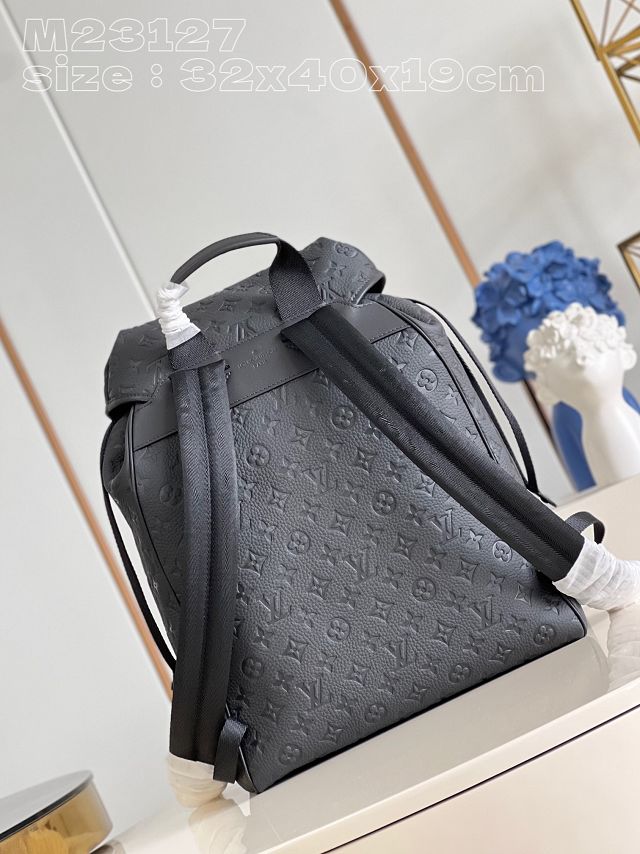 Louis vuitton original monogram calfskin montsouris backpack M23127 black