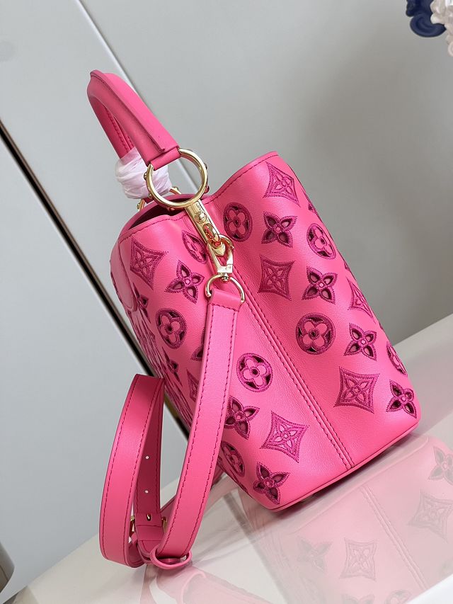 Louis vuitton original calfskin capucines mm handbag M21105 rose red