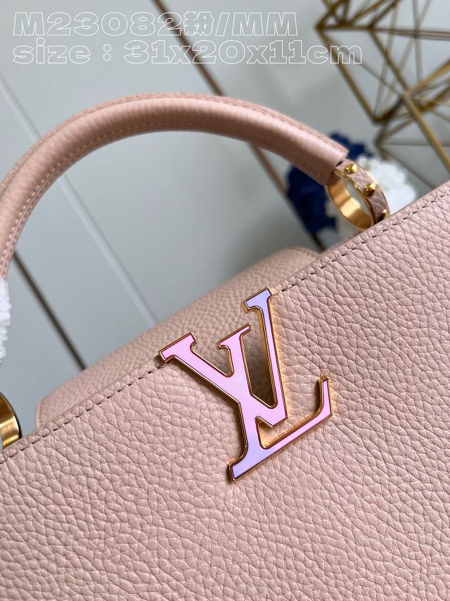 Louis vuitton original calfskin capucines mm handbag M59516 light pink