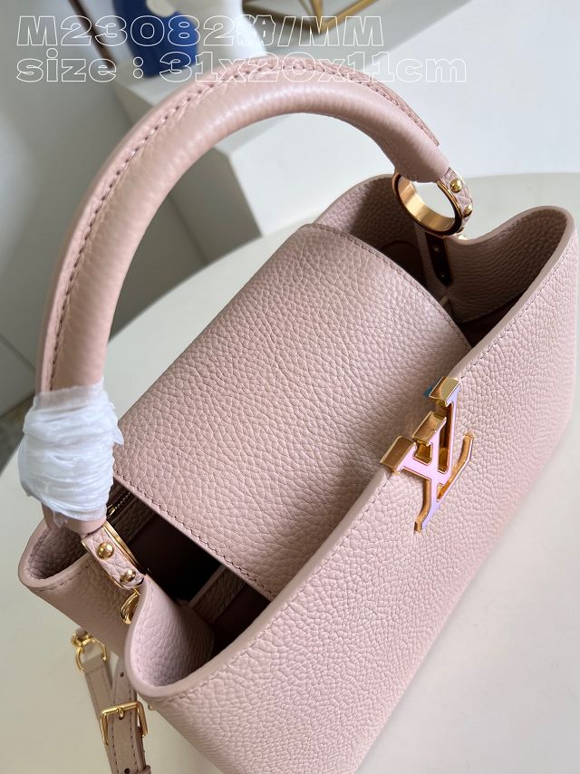 Louis vuitton original calfskin capucines mm handbag M59516 light pink