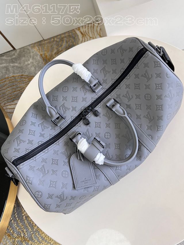 Louis vuitton original calfskin keepall 50 M46117 grey