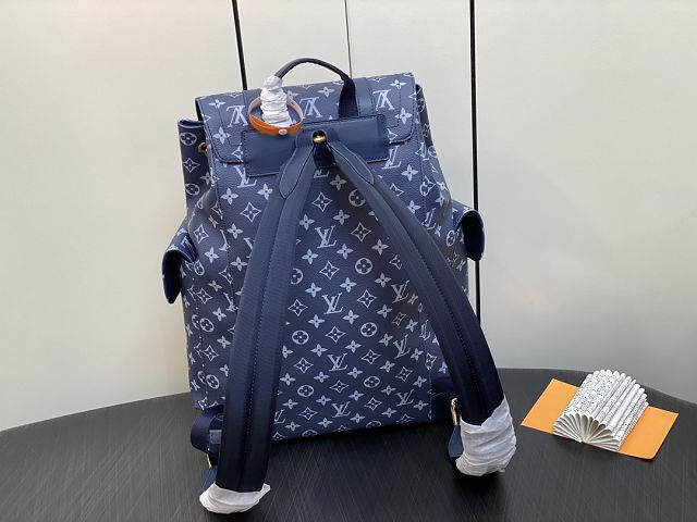 Louis vuitton original monogram canvas christopher backpack mm m41379 blue